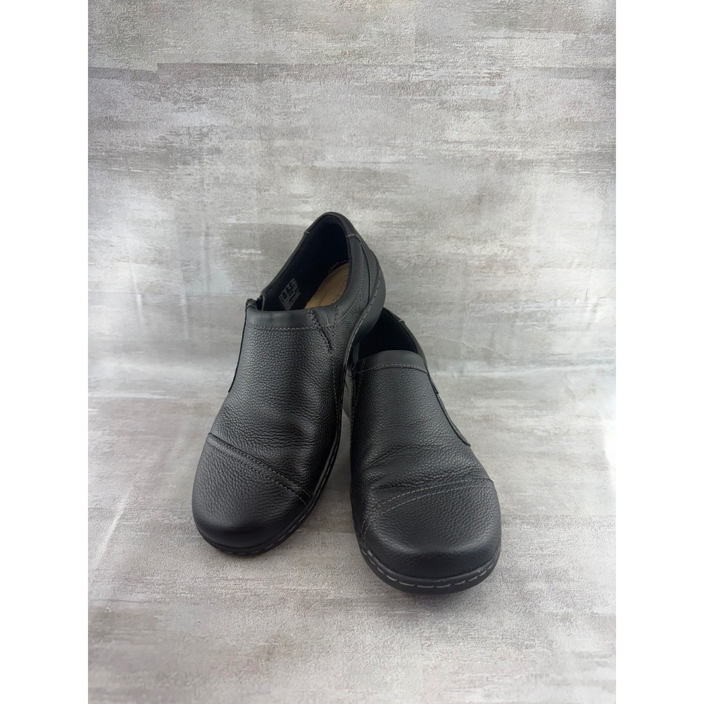 Clarks Cheyn Madi Black Leather Side Zip Loafers Women Sz 8M 261557764055
